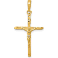 14K Yellow Gold Polished Crucifix Pendant - 34mm by Oro Pregiato
