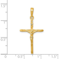 14K Yellow Gold Polished Crucifix Pendant - 34mm by Oro Pregiato