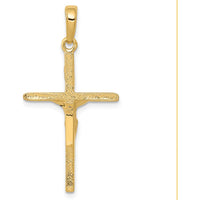 14K Yellow Gold Polished Crucifix Pendant - 34mm by Oro Pregiato