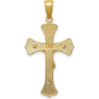 14K Yellow Gold Polished Crucifix Pendant - 36mm Length by Oro Pregiato