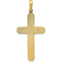 14K Yellow Gold Polished Crucifix Pendant with Celtic Detailing - 44mm Length by Oro Pregiato
