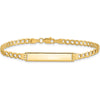 14K Yellow Gold Polished Cuban Link ID Bracelet with Solid Plate - 7" Length by Oro Pregiato