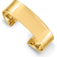 14K Yellow Gold Polished Cuff Bangle Bracelet - 18.5mm Width by Oro Pregiato