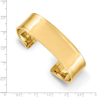 14K Yellow Gold Polished Cuff Bangle Bracelet - 18.5mm Width by Oro Pregiato