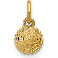 14K Yellow Gold Polished Cupcake Pendant with Textured Spiral Design - 12.5mm Length by Oro Pregiato