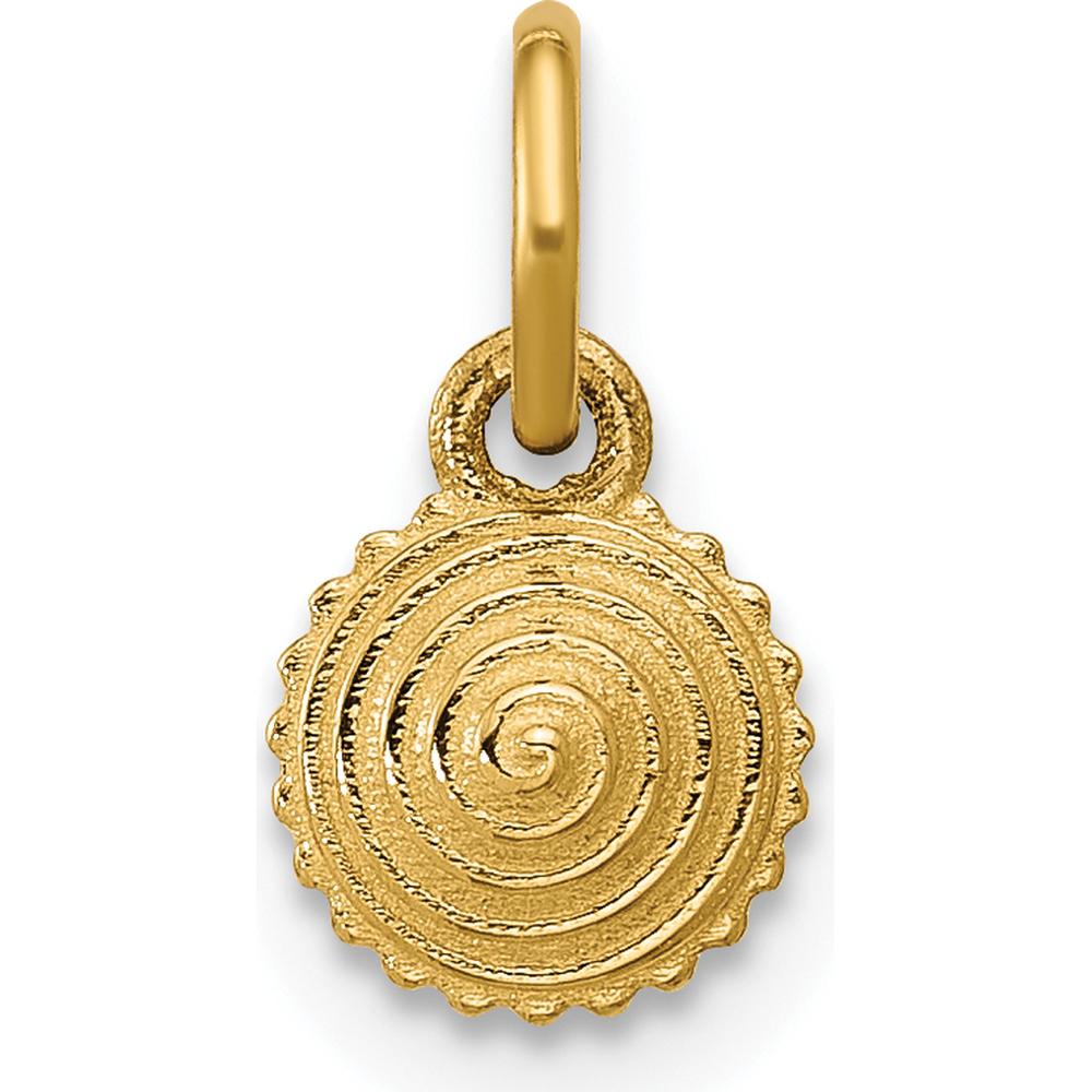 14K Yellow Gold Polished Cupcake Pendant with Textured Spiral Design - 12.5mm Length by Oro Pregiato