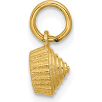 14K Yellow Gold Polished Cupcake Pendant with Textured Spiral Design - 12.5mm Length by Oro Pregiato