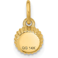 14K Yellow Gold Polished Cupcake Pendant with Textured Spiral Design - 12.5mm Length by Oro Pregiato