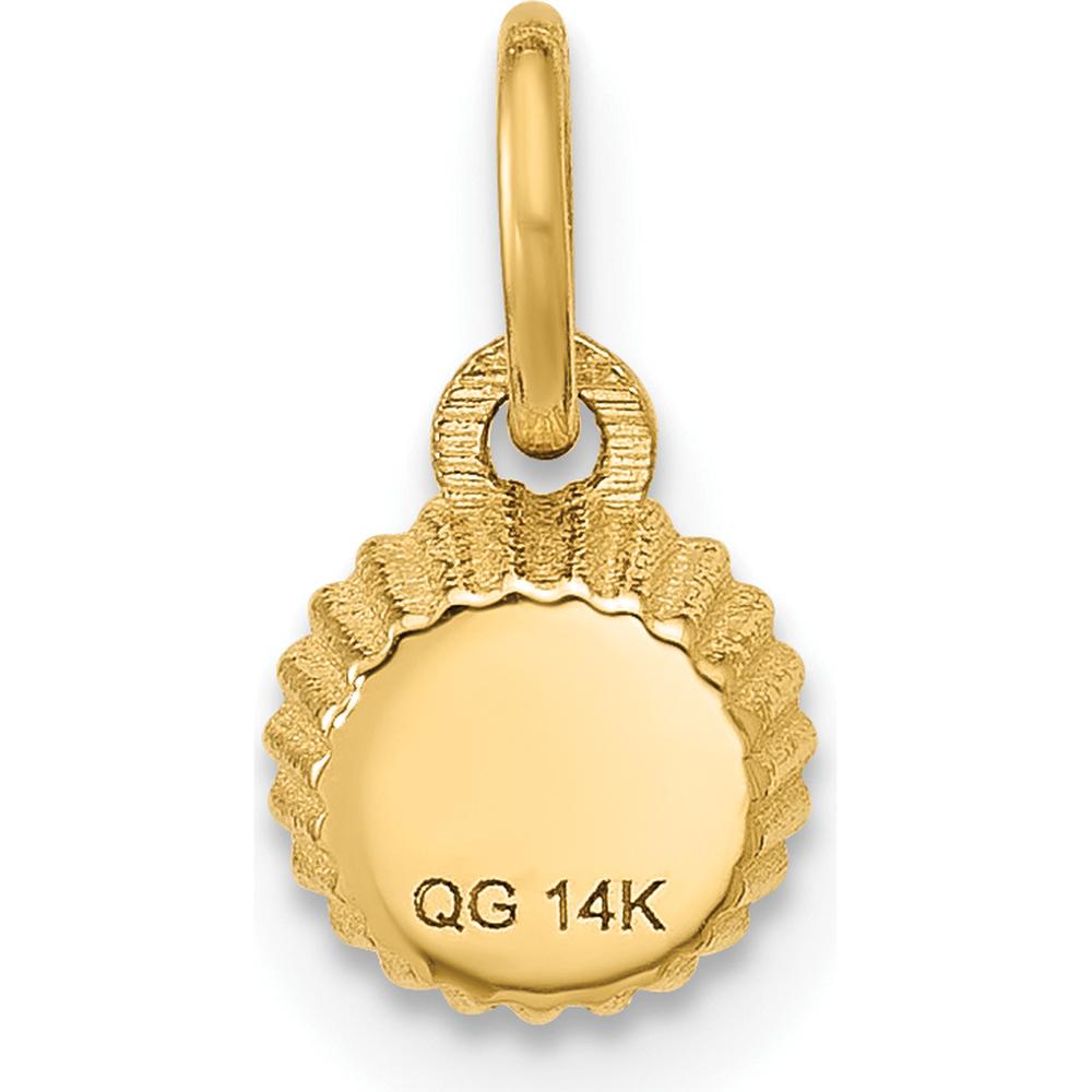 14K Yellow Gold Polished Cupcake Pendant with Textured Spiral Design - 12.5mm Length by Oro Pregiato