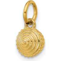 14K Yellow Gold Polished Cupcake Pendant with Textured Spiral Design - 12.5mm Length by Oro Pregiato