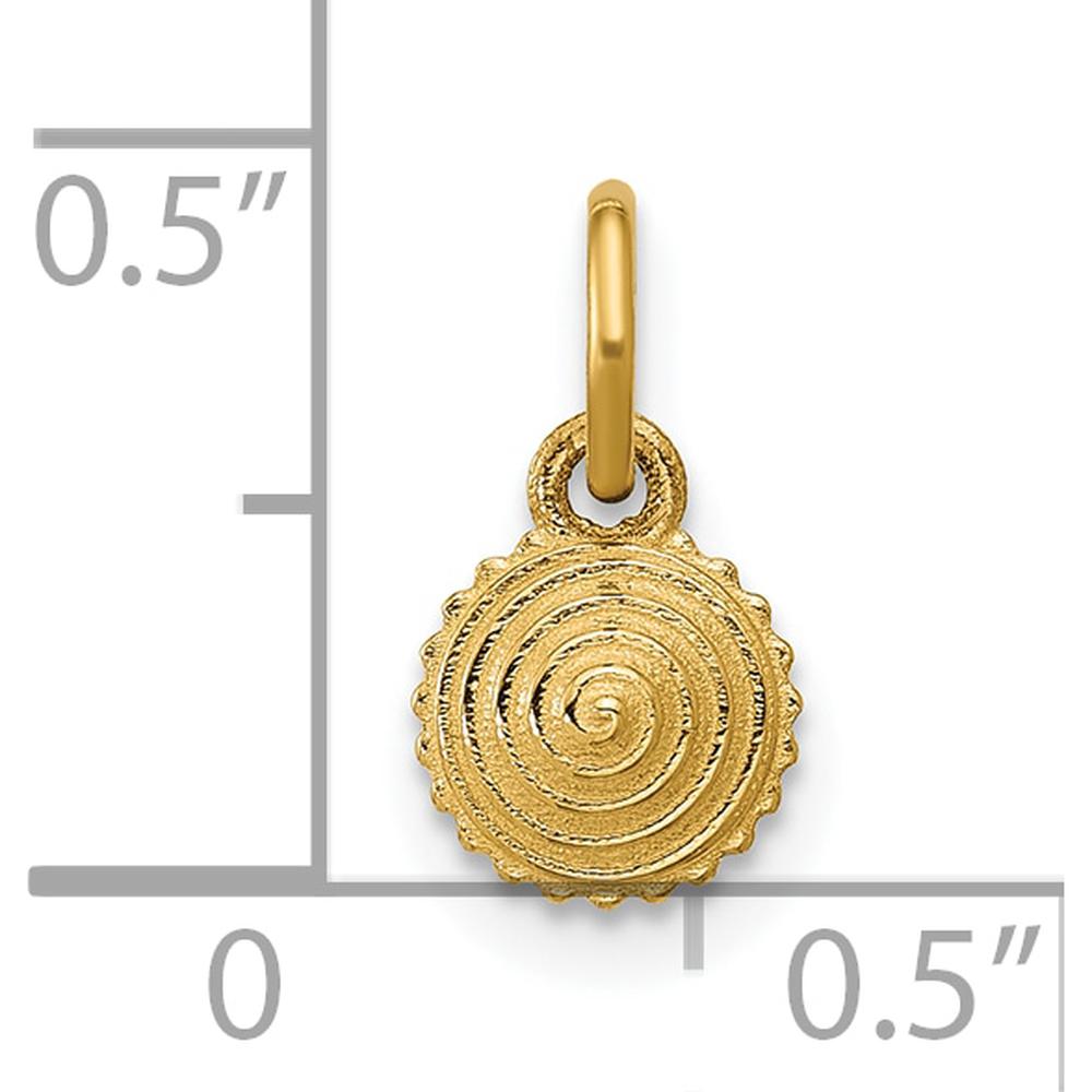 14K Yellow Gold Polished Cupcake Pendant with Textured Spiral Design - 12.5mm Length by Oro Pregiato