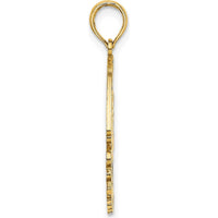 14K Yellow Gold Polished CURACAO Under Angelfish Charm Pendant - 27.9mm Length by Oro Pregiato