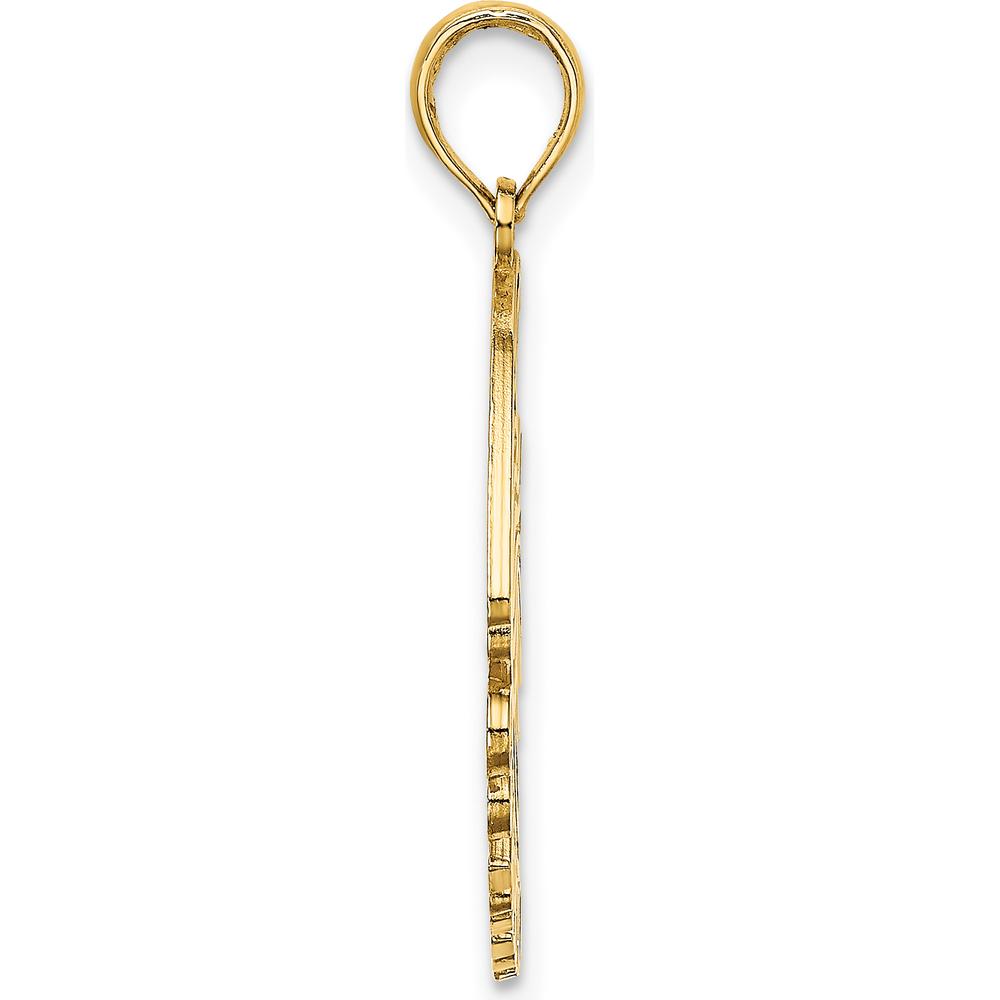 14K Yellow Gold Polished CURACAO Under Angelfish Charm Pendant - 27.9mm Length by Oro Pregiato