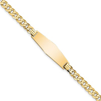 14K Yellow Gold Polished Curb Link ID Bracelet with Engraving Plate - 8 Inch by Oro Pregiato