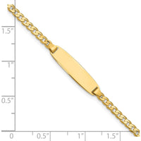 14K Yellow Gold Polished Curb Link ID Bracelet with Solid Plate - 7" Length by Oro Pregiato