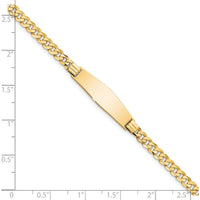 14K Yellow Gold Polished Curb Link ID Bracelet with Solid Plate - 8 Inches by Oro Pregiato