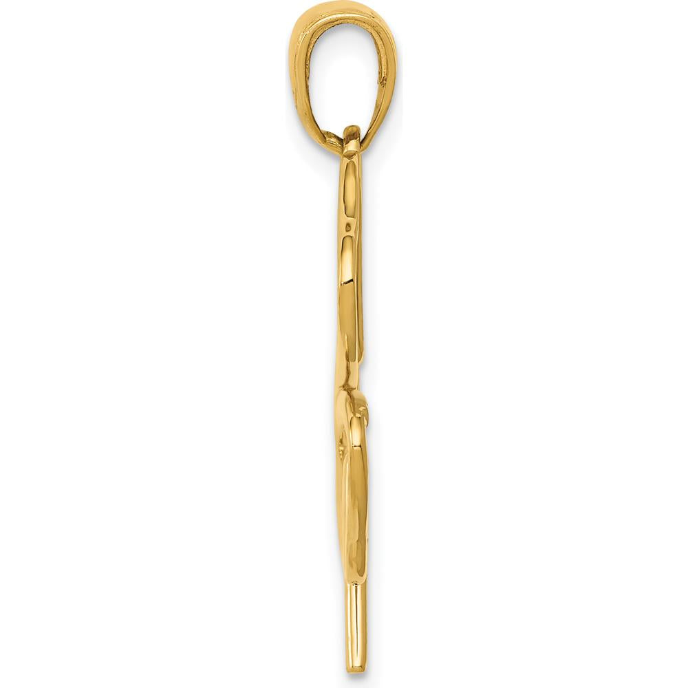 14K Yellow Gold Polished Cut-Out 4-Leaf Clover Pendant - Symbol of Luck and Charm by Oro Pregiato