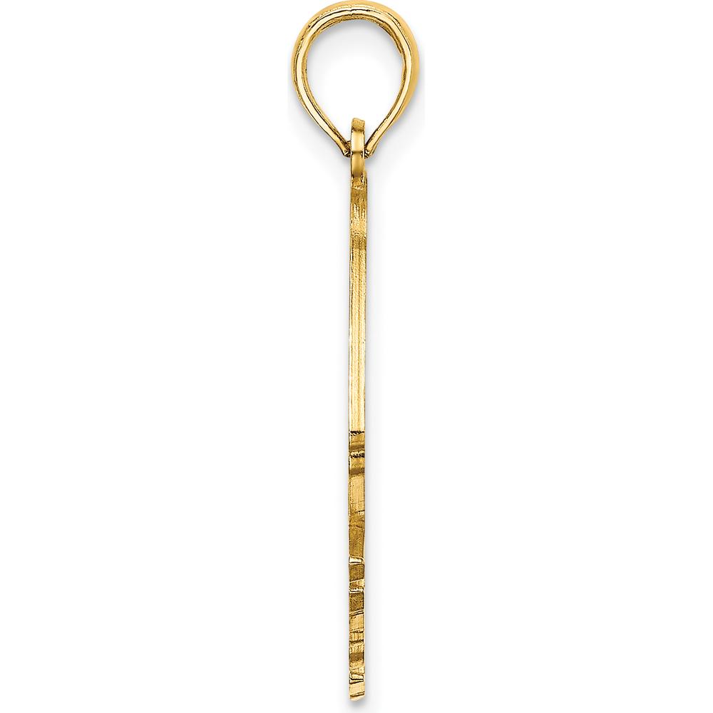 14K Yellow Gold Polished Cut-Out Angelfish Charm Pendant - Tropical Island Design by Oro Pregiato