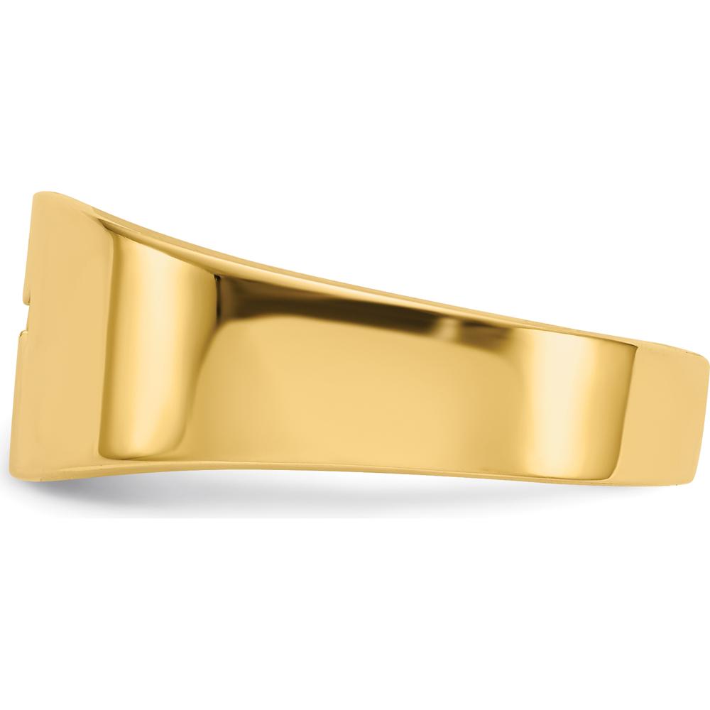 14K Yellow Gold Polished Cut-out Cross Ring - Modern Faith Design with Tapered Band by Oro Pregiato