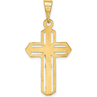 14K Yellow Gold Polished Cut-out Crucifix Pendant - 47mm x 22mm by Oro Pregiato