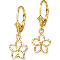 14K Yellow Gold Polished Cut-Out Flower Drop Earrings by 0