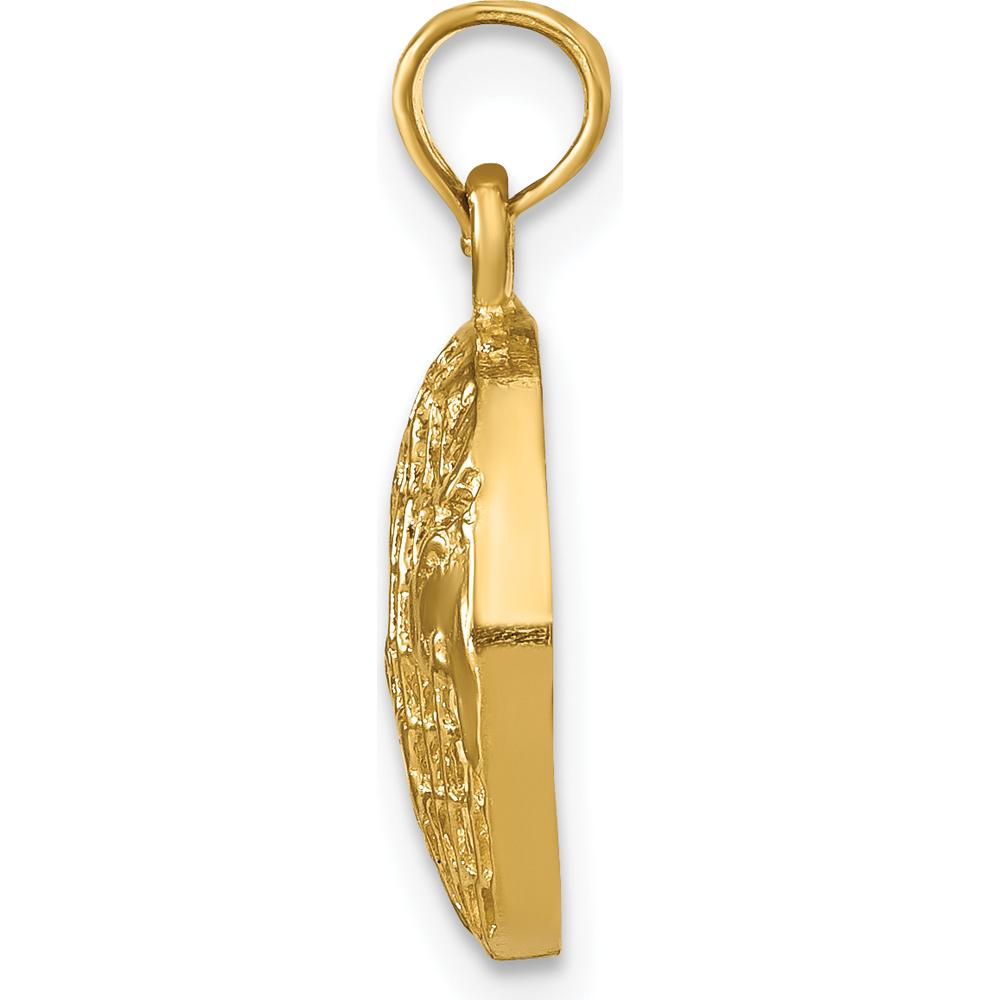 14K Yellow Gold Polished Cut-out Globe Pendant - 20mm Length by Oro Pregiato