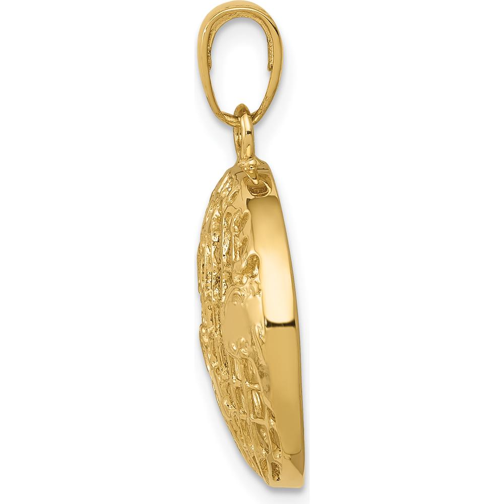 14K Yellow Gold Polished Cut-out Globe Pendant - 24.5mm Length, 16mm Width by Oro Pregiato