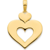 14K Yellow Gold Polished Cut-out Heart Pendant - 19.85mm Length by Oro Pregiato