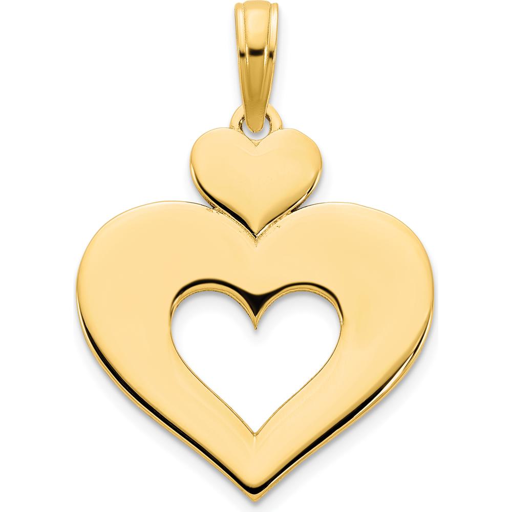 14K Yellow Gold Polished Cut-out Heart Pendant - 19.85mm Length by Oro Pregiato