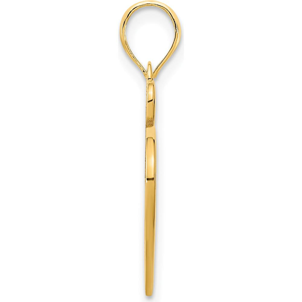 14K Yellow Gold Polished Cut-out Heart Pendant - 19.85mm Length by Oro Pregiato
