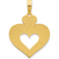 14K Yellow Gold Polished Cut-out Heart Pendant - 19.85mm Length by Oro Pregiato