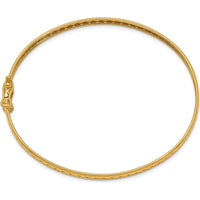14K Yellow Gold Polished Cut-out Lattice Design 4.75mm Flexible Oval Bangle Bracelet with Safety Clasp by Oro Pregiato