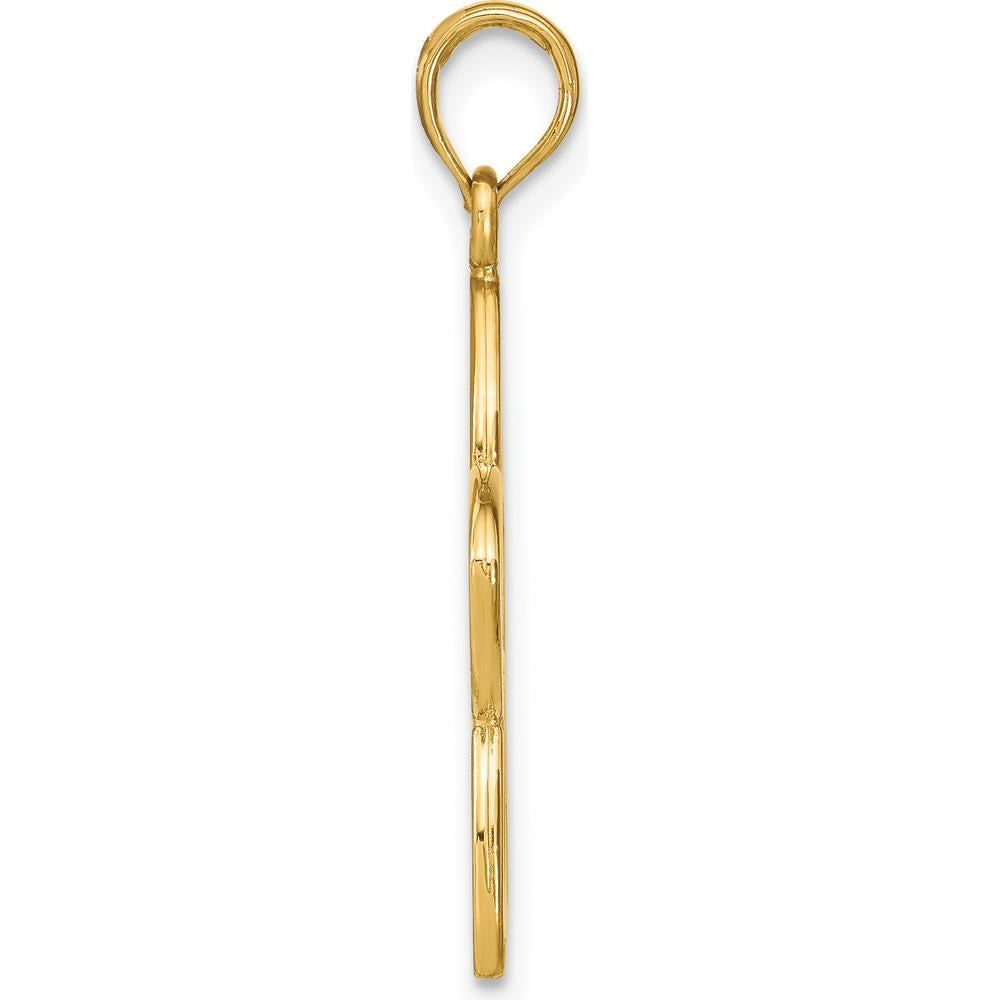 14K Yellow Gold Polished Cut-out Plumeria Flower Pendant - 24mm by Oro Pregiato