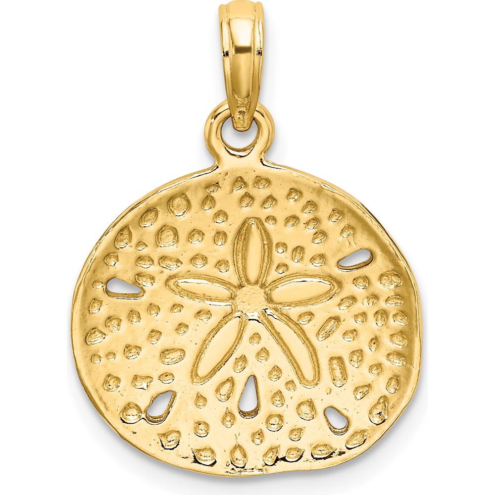 14K Yellow Gold Polished Cut-Out Sand Dollar Pendant by Oro Pregiato