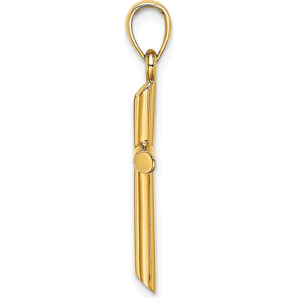 14K Yellow Gold Polished Cylinder Cross Pendant - 30.55mm by Oro Pregiato