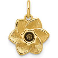 14K Yellow Gold Polished Daffodil Flower Pendant - 12.65mm Length by Oro Pregiato