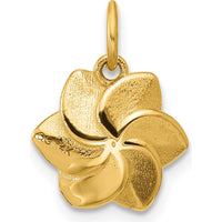 14K Yellow Gold Polished Daffodil Flower Pendant - 12.65mm Length by Oro Pregiato
