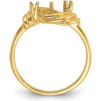 14K Yellow Gold Polished Diamond & Pearl Ring Mounting - Customizable with 7mm Center Stone and 1.4mm Side Stones by Oro Pregiato