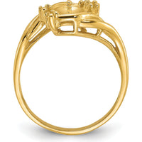14K Yellow Gold Polished Diamond & Pearl Ring Mounting - Ideal for Custom Jewelry Creation by Monteluci Fine Jewelry