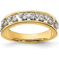 14K Yellow Gold Polished Diamond Band with 16 Round Diamonds - 0.041 Carat Total Diamond Weight by 0