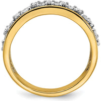 14K Yellow Gold Polished Diamond Band with 16 Round Diamonds - 0.041 Carat Total Diamond Weight by 0