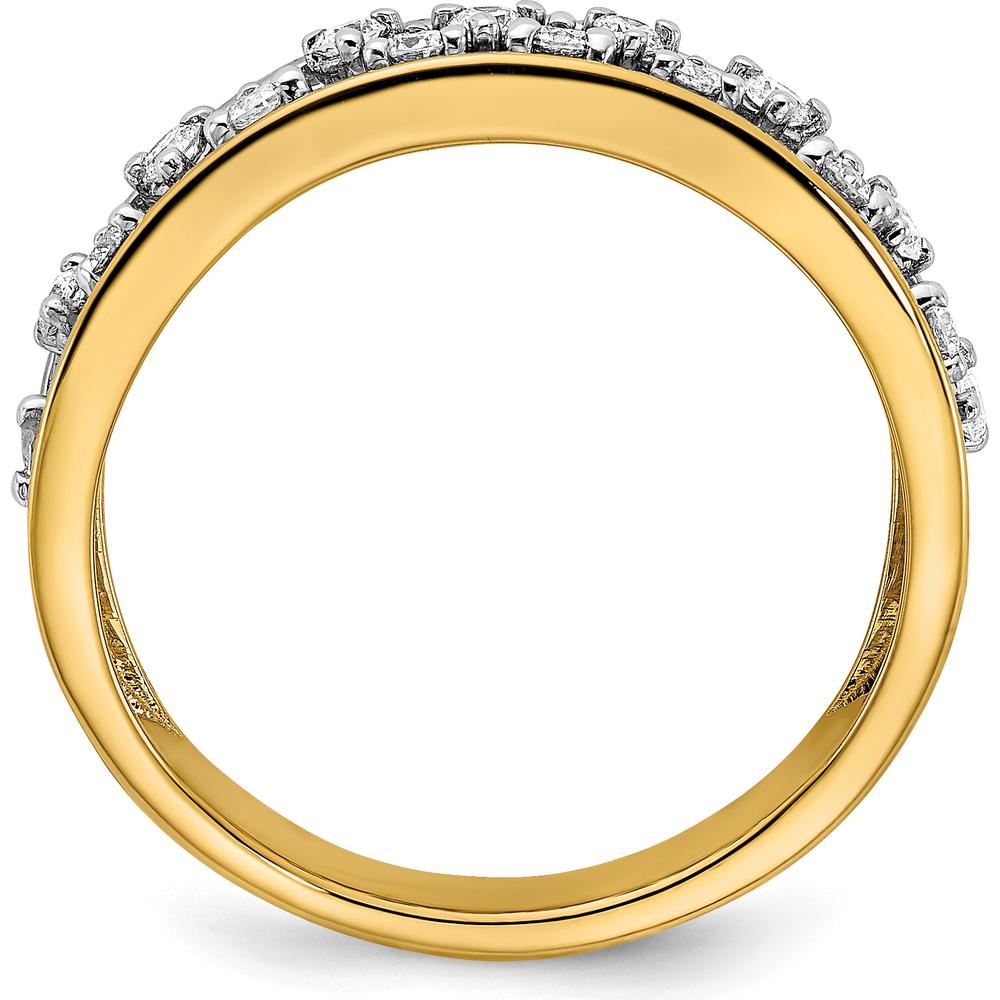 14K Yellow Gold Polished Diamond Band with 16 Round Diamonds - 0.041 Carat Total Diamond Weight by 0
