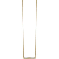 14K Yellow Gold Polished Diamond Bar Necklace with Round Diamonds - 0.5 Carat Total Diamond Weight by Oro Pregiato