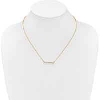 14K Yellow Gold Polished Diamond Bar Necklace with Round Diamonds - 0.5 Carat Total Diamond Weight by Oro Pregiato