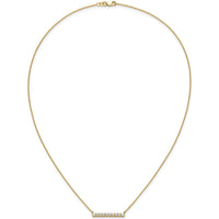 14K Yellow Gold Polished Diamond Bar Necklace with Round Diamonds - 0.5 Carat Total Diamond Weight by Oro Pregiato