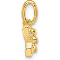 14K Yellow Gold Polished Diamond Butterfly Pendant with 8 Round Diamonds - 0.09 Carat Total Diamond Weight by Oro Pregiato