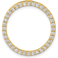 14K Yellow Gold Polished Diamond Circle Slide Pendant with 36 Round Diamonds - 0.72 Carat Total Diamond Weight by Oro Pregiato