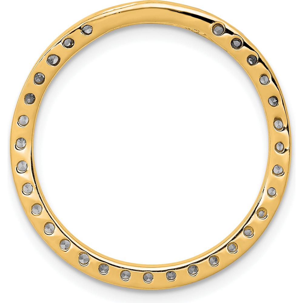 14K Yellow Gold Polished Diamond Circle Slide Pendant with 36 Round Diamonds - 0.72 Carat Total Diamond Weight by Oro Pregiato