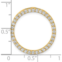 14K Yellow Gold Polished Diamond Circle Slide Pendant with 36 Round Diamonds - 0.72 Carat Total Diamond Weight by Oro Pregiato