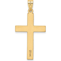 14K Yellow Gold Polished Diamond Cross Pendant - 0.02 Carat Diamond by Oro Pregiato